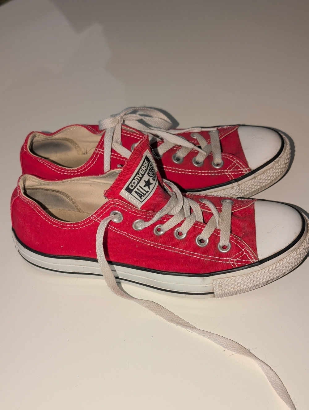 Women's Converse Red Low Top Canvas Sneakers